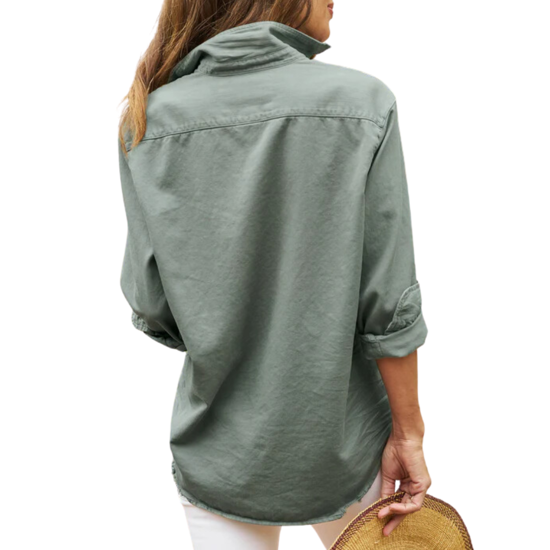 Eileen in Italian Cotton Denim Thyme