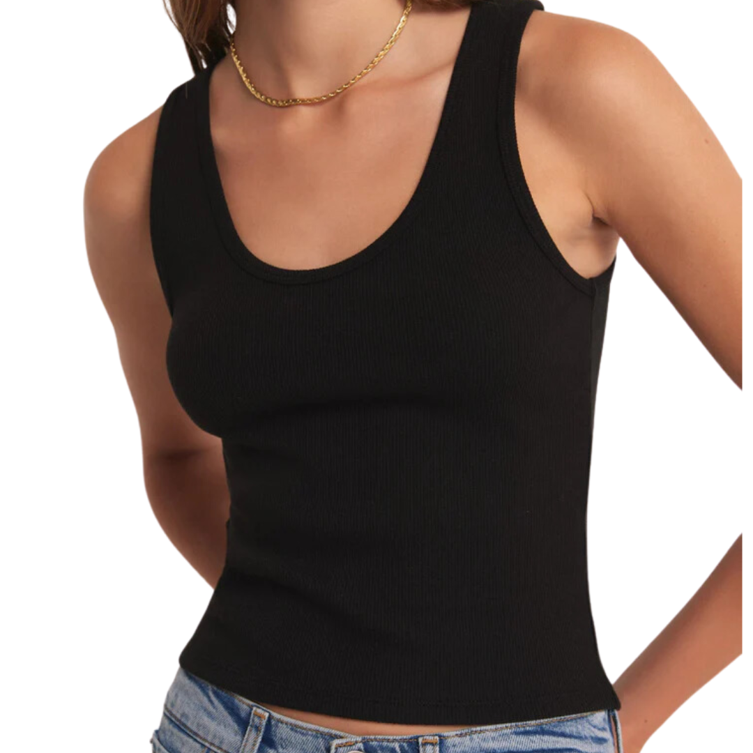 Essy Rib Tank in Black