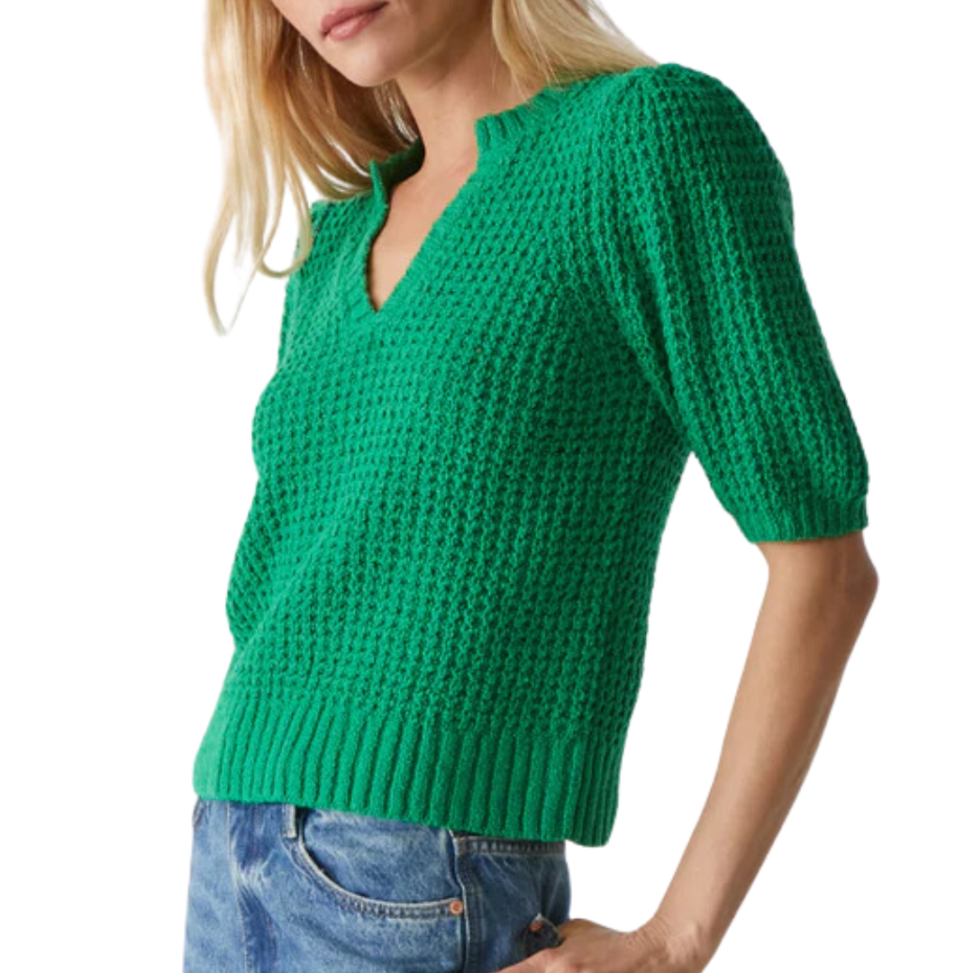 Gemma Puff Sleeve Sweater in Kelly