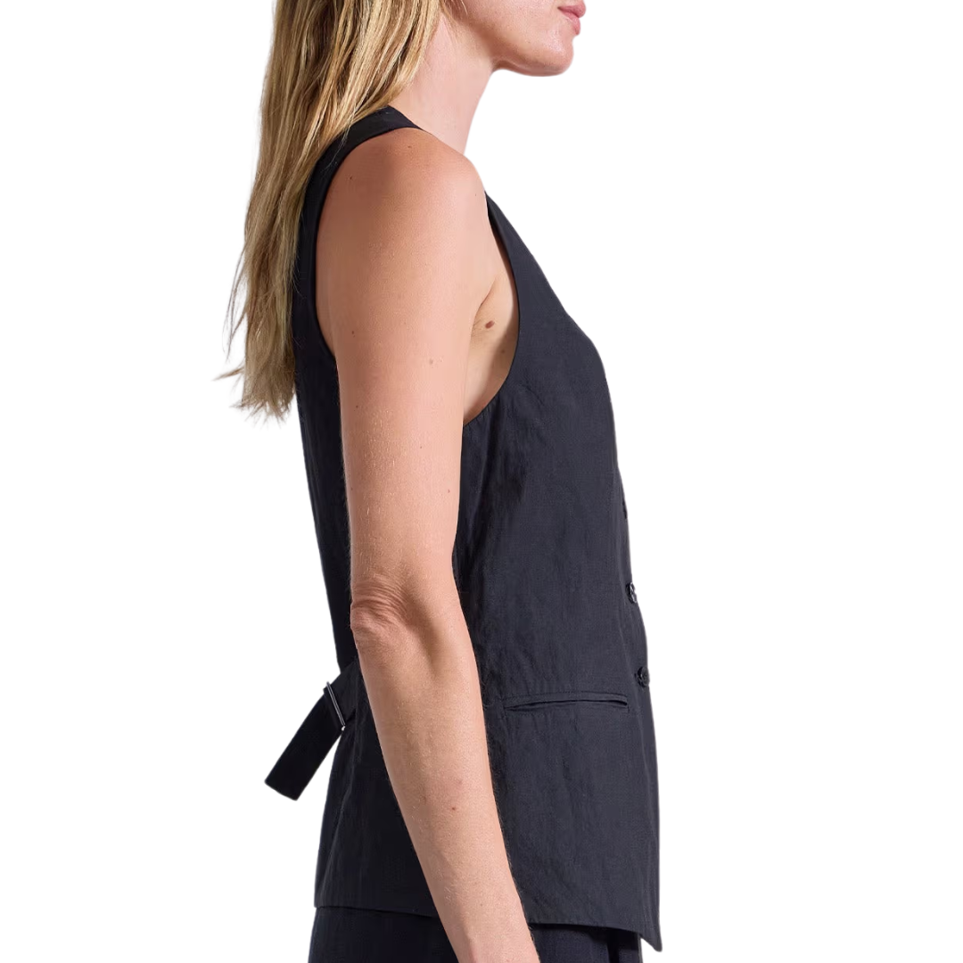 Helena V-Neck Vest in Black