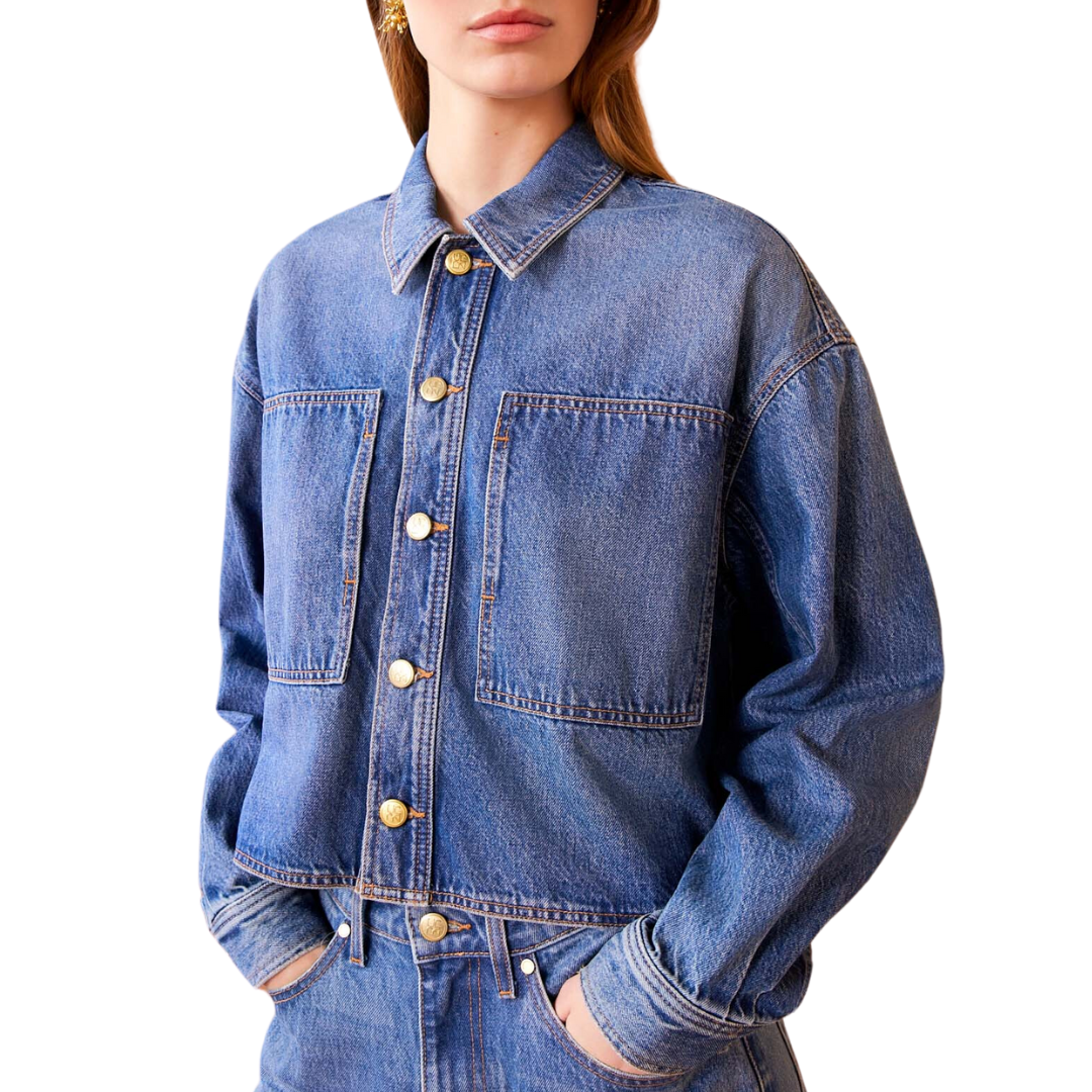 The Bobbi Jacket in Danube Medium Indigo Wash
