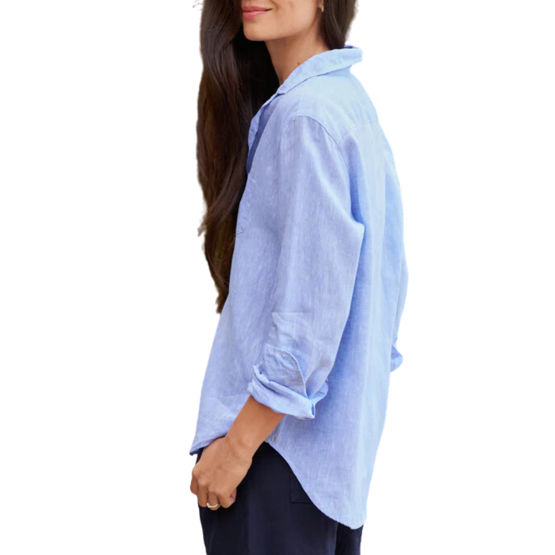 Eileen Relaxed Button-Up Shirt in Light Blue