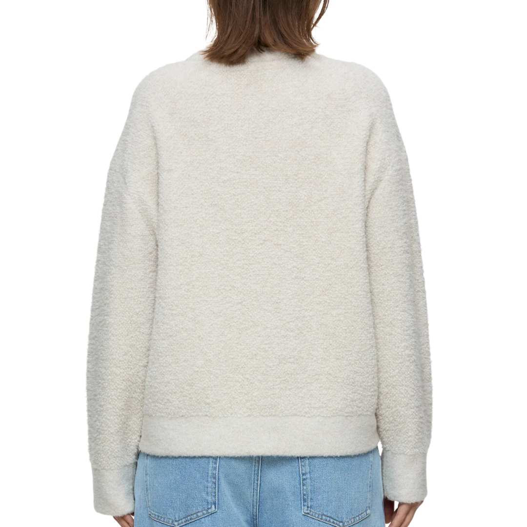 Wool Blend Bouclé Jumper in Pearl Beige