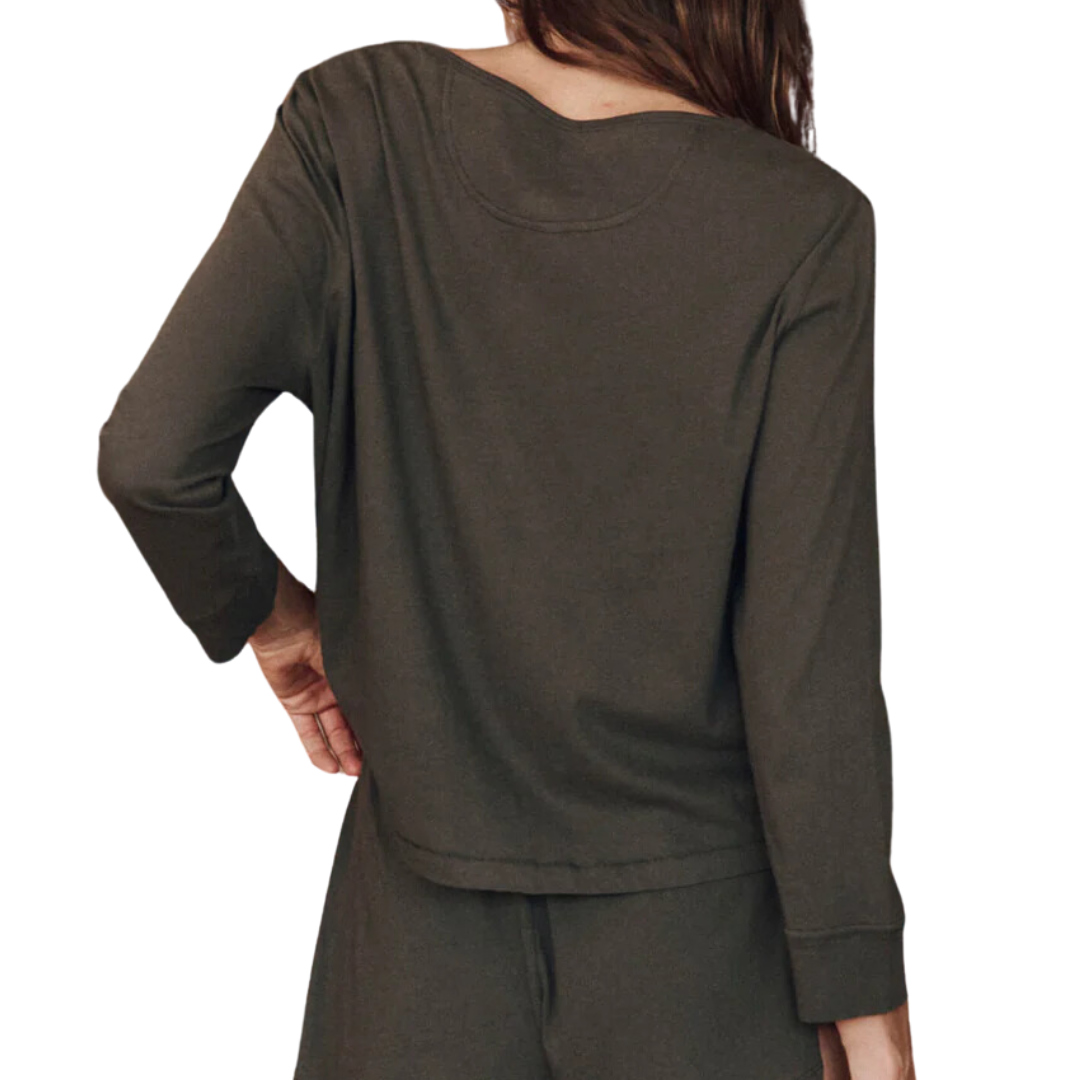 The Sleep Henley in Washed Black