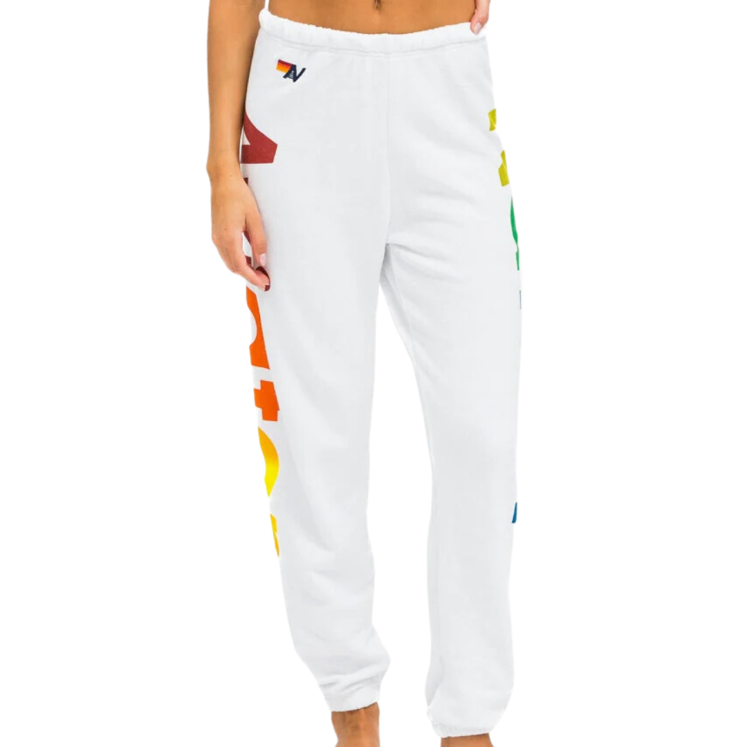 Logo Stitch Sweatpants in White