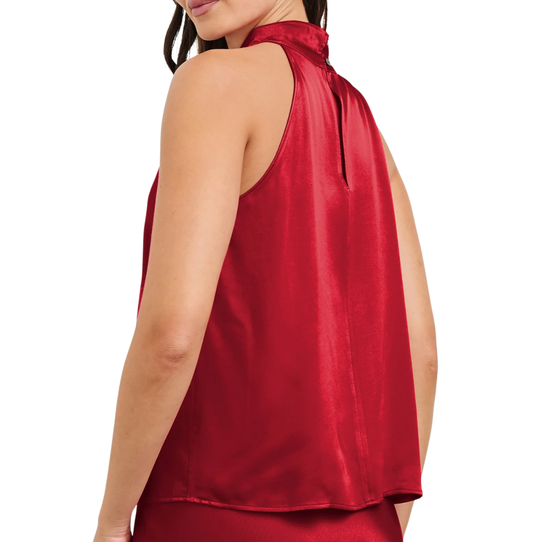 Leah Top in Scarlet