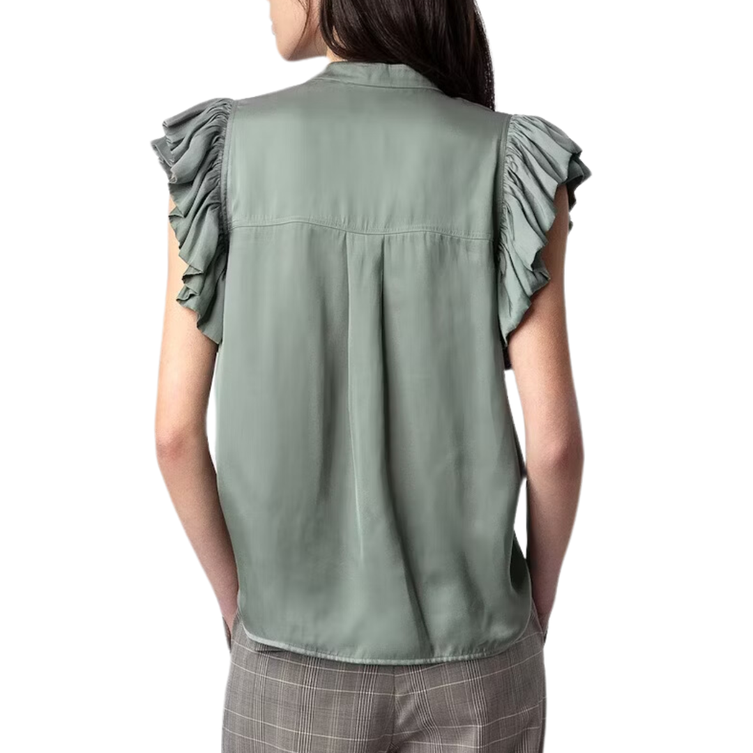 Tiza Satin Shirt in Treillis