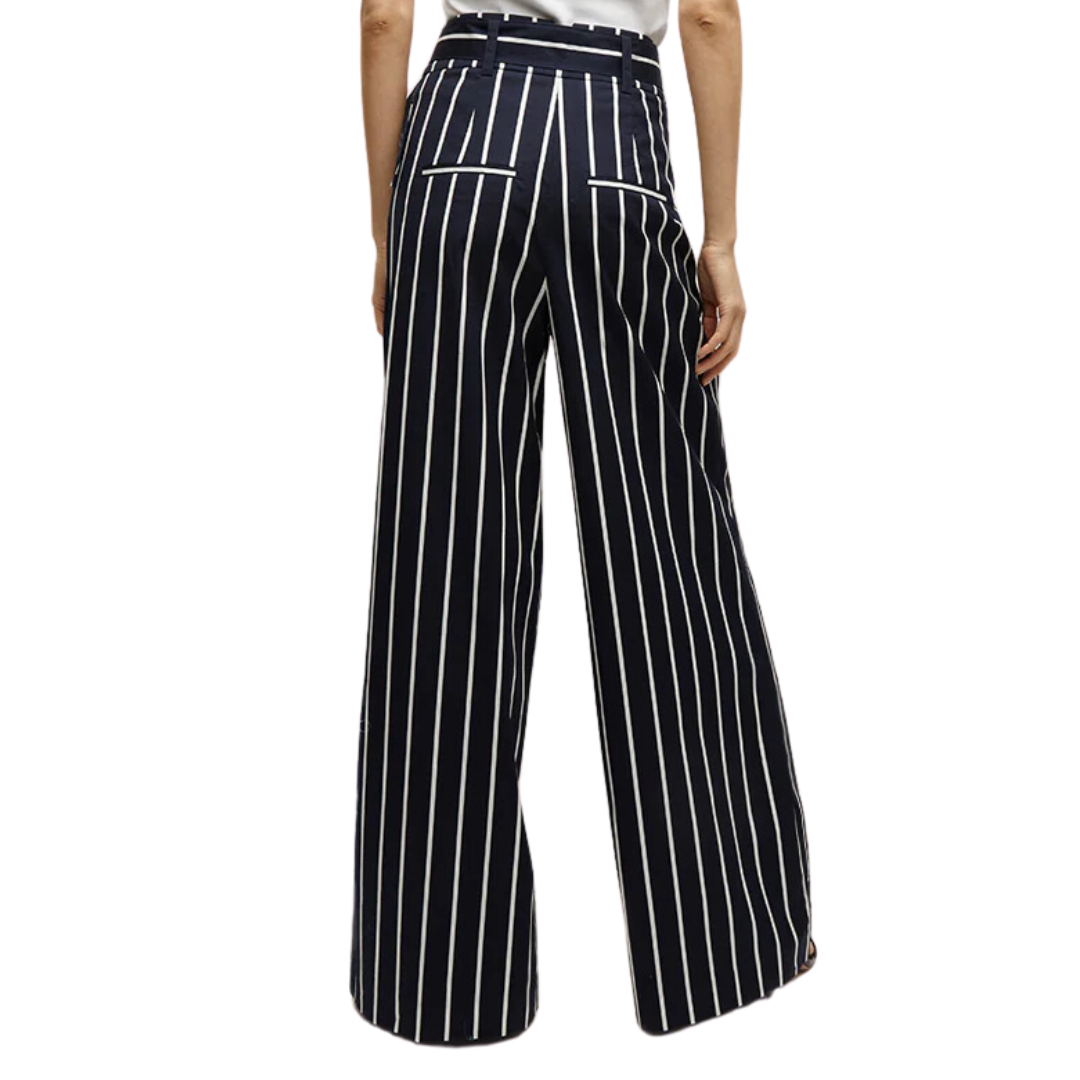 Maliyah Striped Wide-Leg Pant in Navy/White