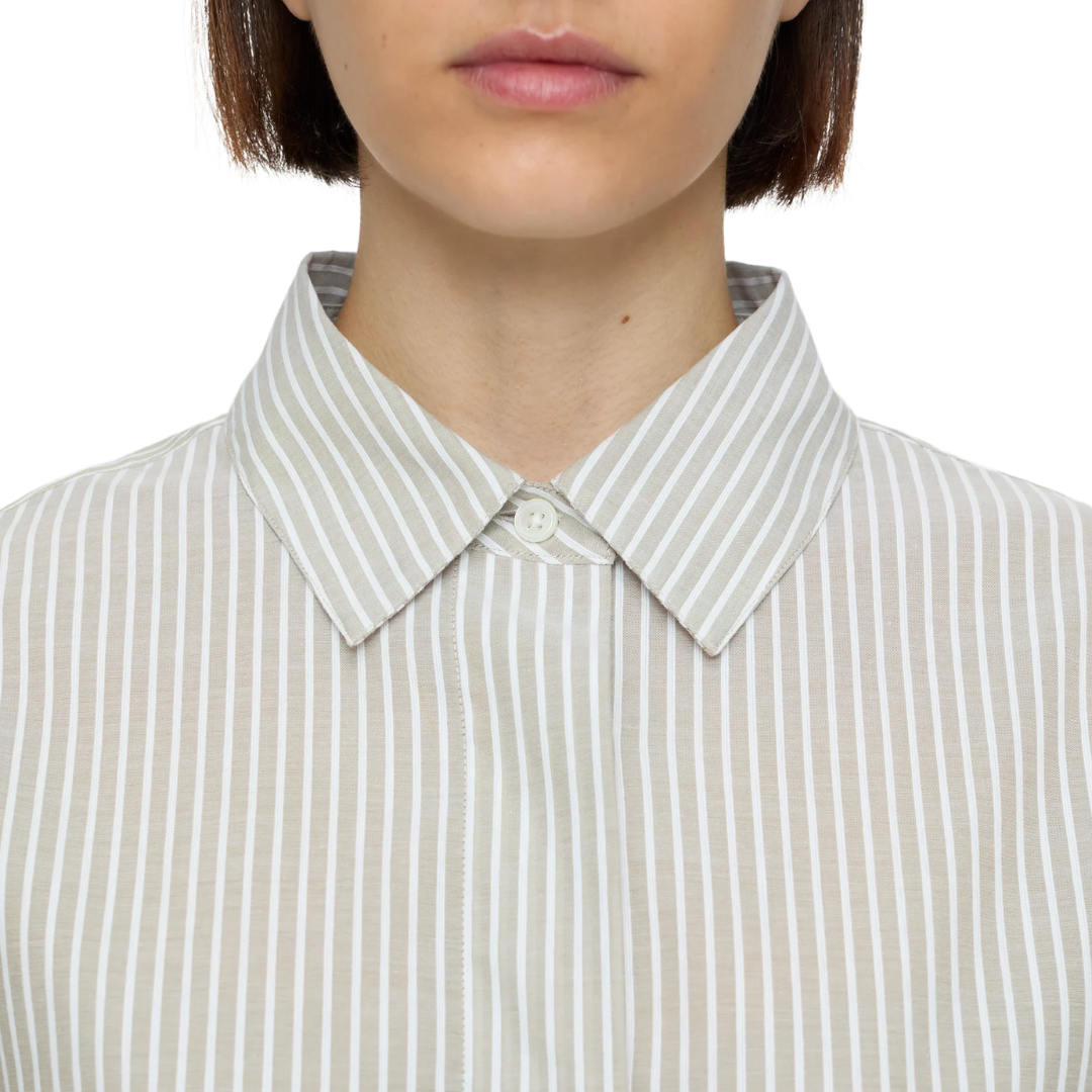 Cotton Voile Blouse in Warm Sand
