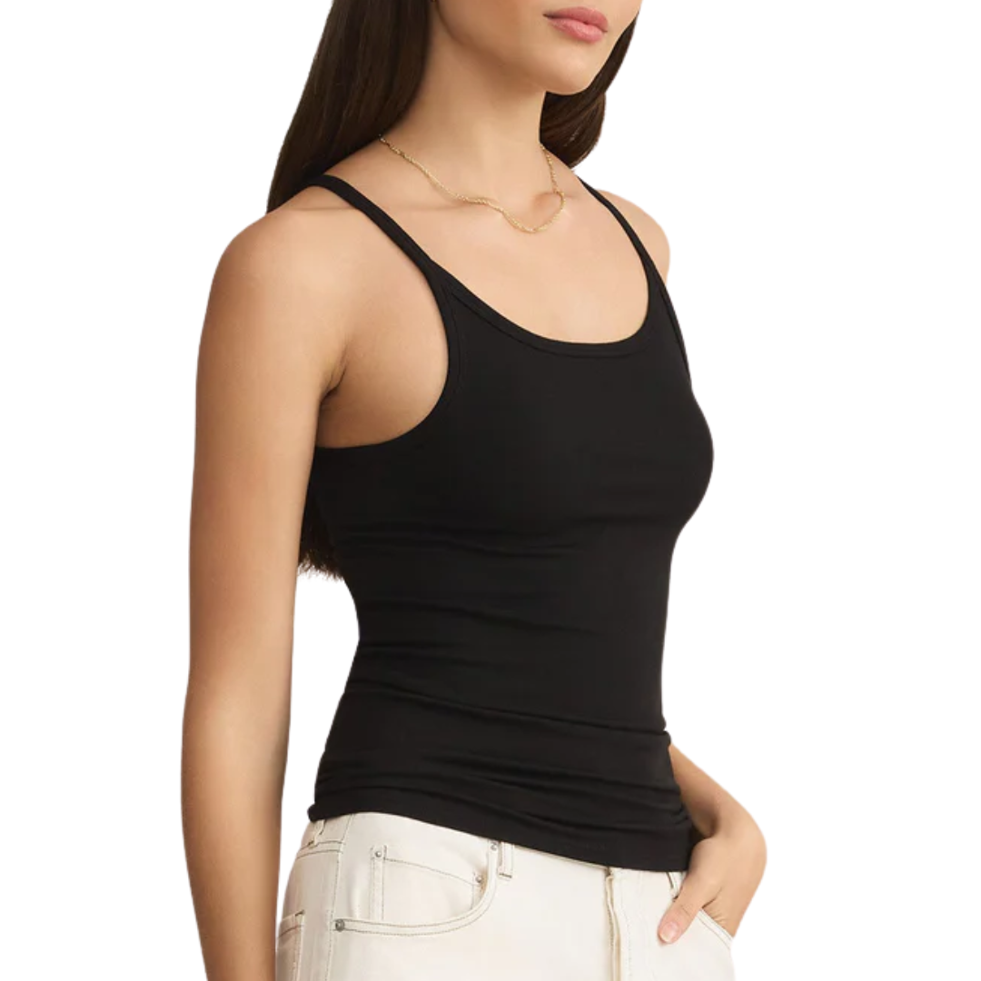 Second Skin Racer Tank in Black