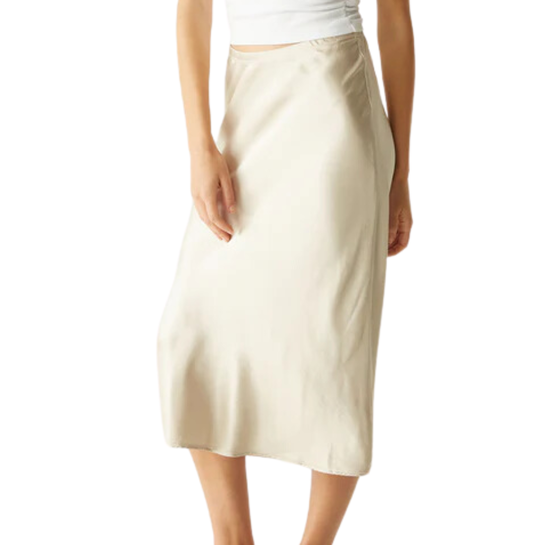 Leila Bias Midi Skirt in Cement