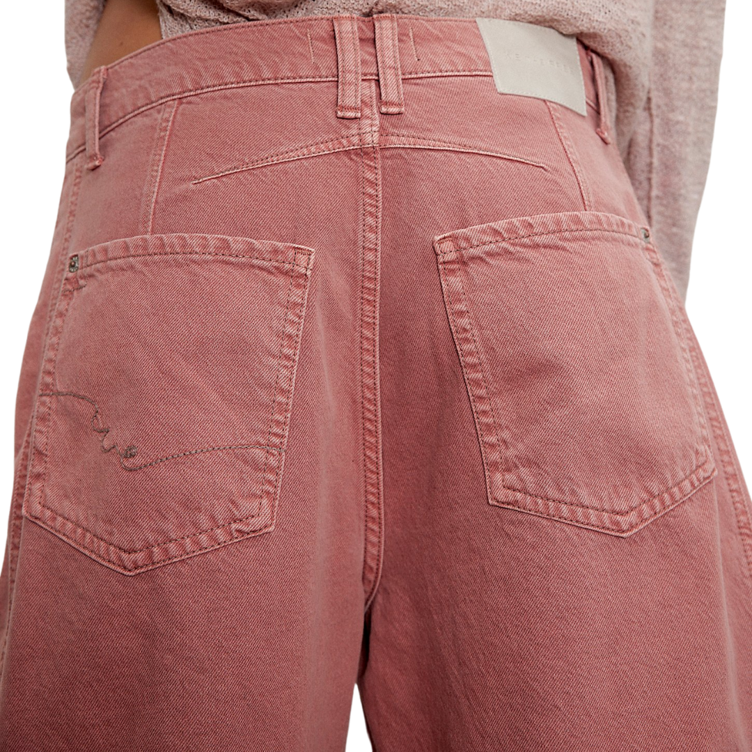 We The Free Good Luck Mid-Rise Barrel Jeans in Sunsetter