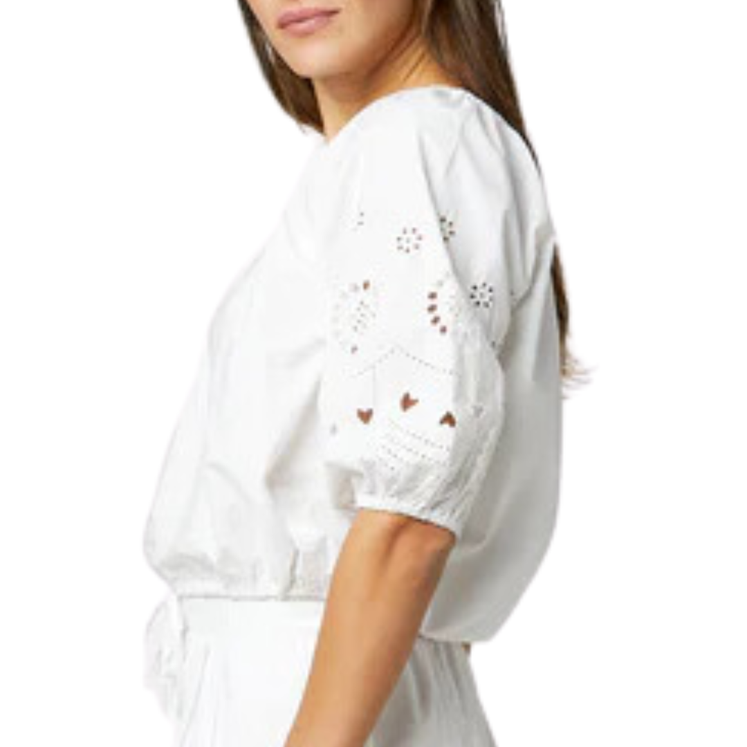 Lizzie Eyelet Blouse in White