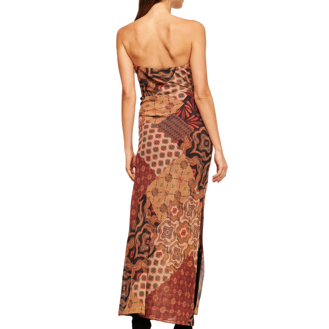 Mariah Dress in Surreal Patchwork Chiffon