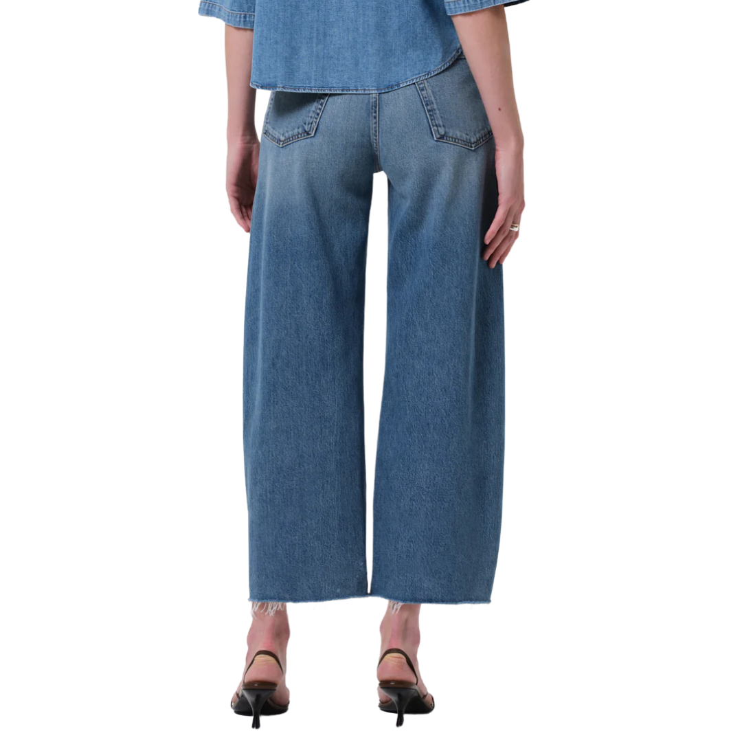 Ayla Raw Hem Crop in Telegraph