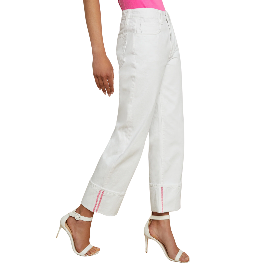 Leighton Cropped Stovepipe Jean in Blanc