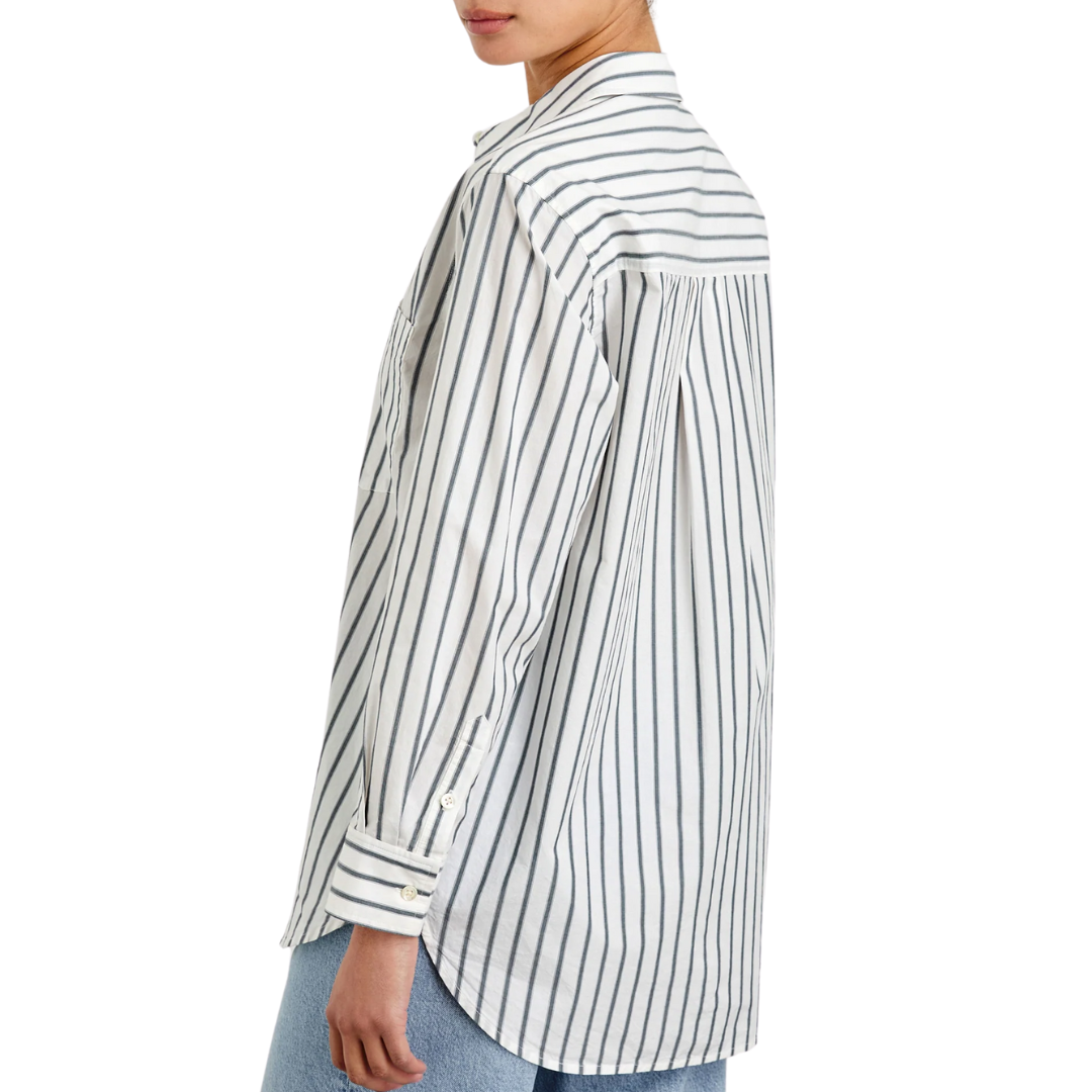 Elsa Shirt in Chalk Slate Stripe