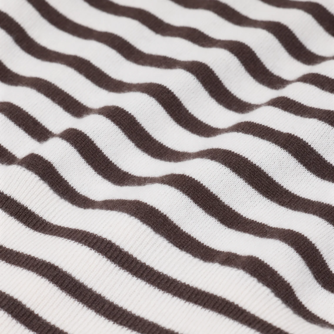 Striped Cashmere Jumper in Mahogany Brown