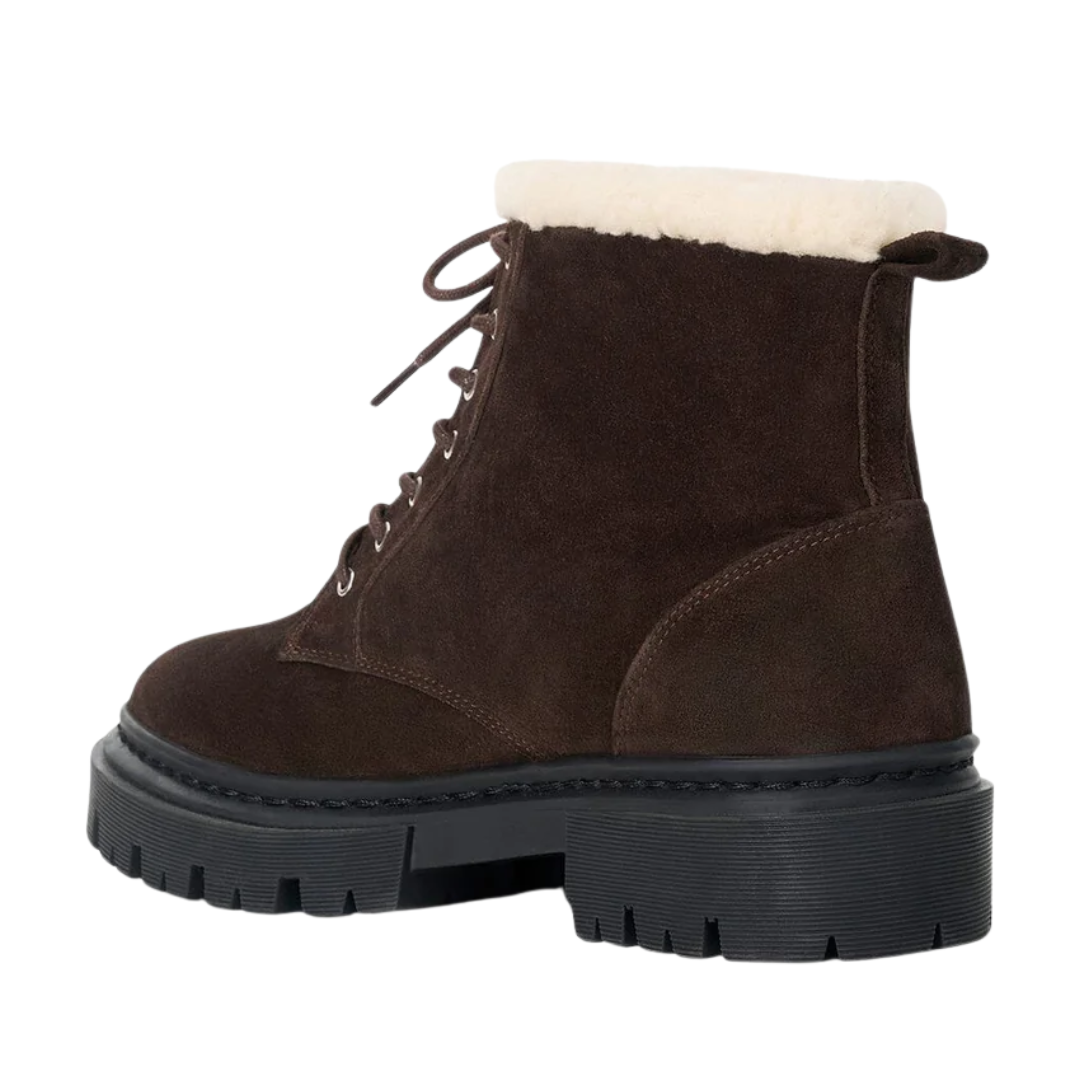 Henry Combat Boot in Espresso Suede