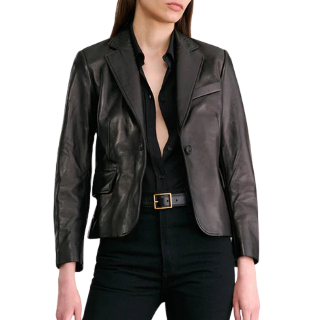 Pascale Leather Jacket in Black