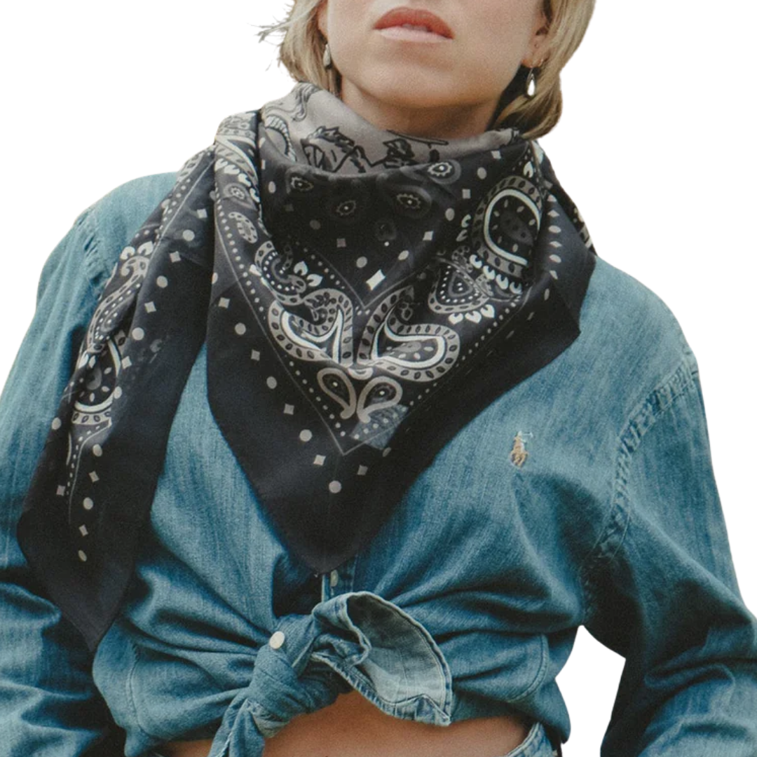 Rodeo Cotton Scarf in Black