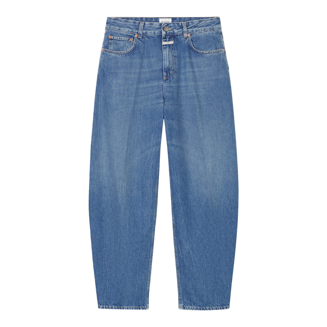 Jazzie Barrel Jeans in Mid Blue
