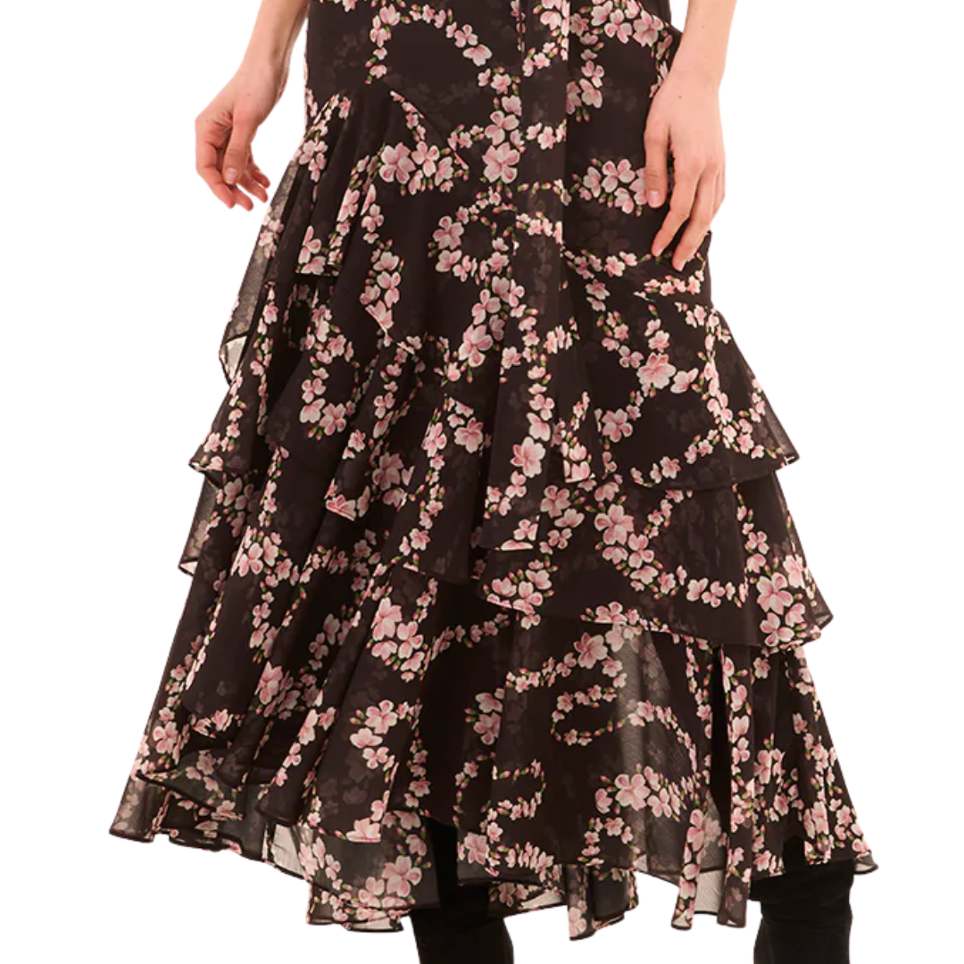Eliana Dress in Chained Blossom Chiffon