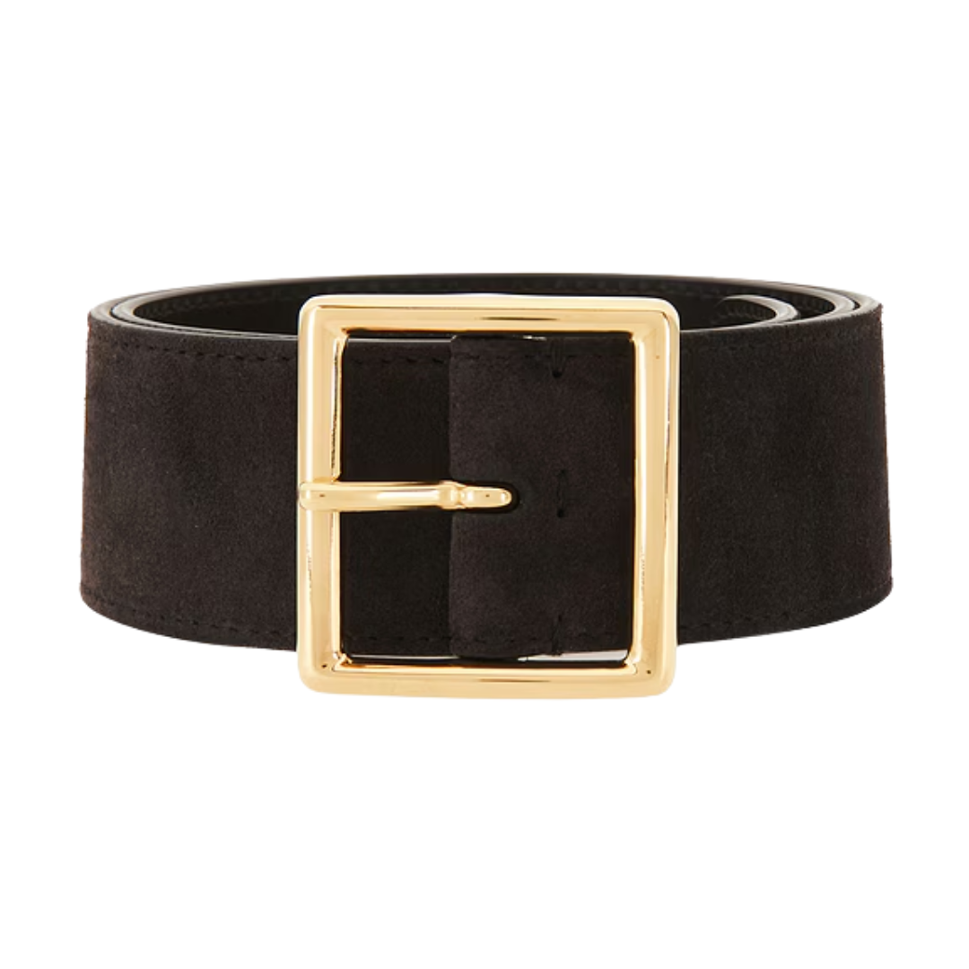 Marcela Belt in Espresso w/ Gold Buckle