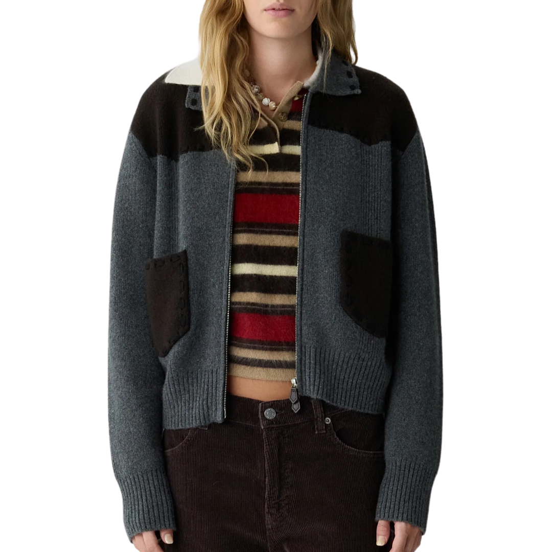 Saddle Up! Jacket in Charcoal/Burnt Cocoa
