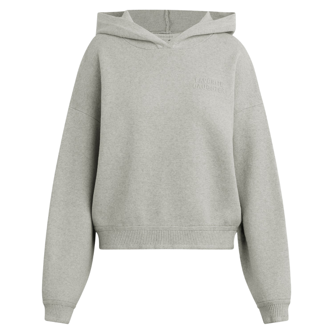 The Cropped Fatigue Sisters Hoodie in Heather Grey