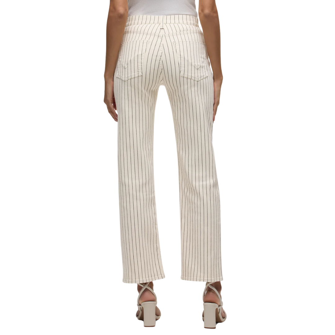 Remi High-Rise Straight Pant in Ecru Stripe