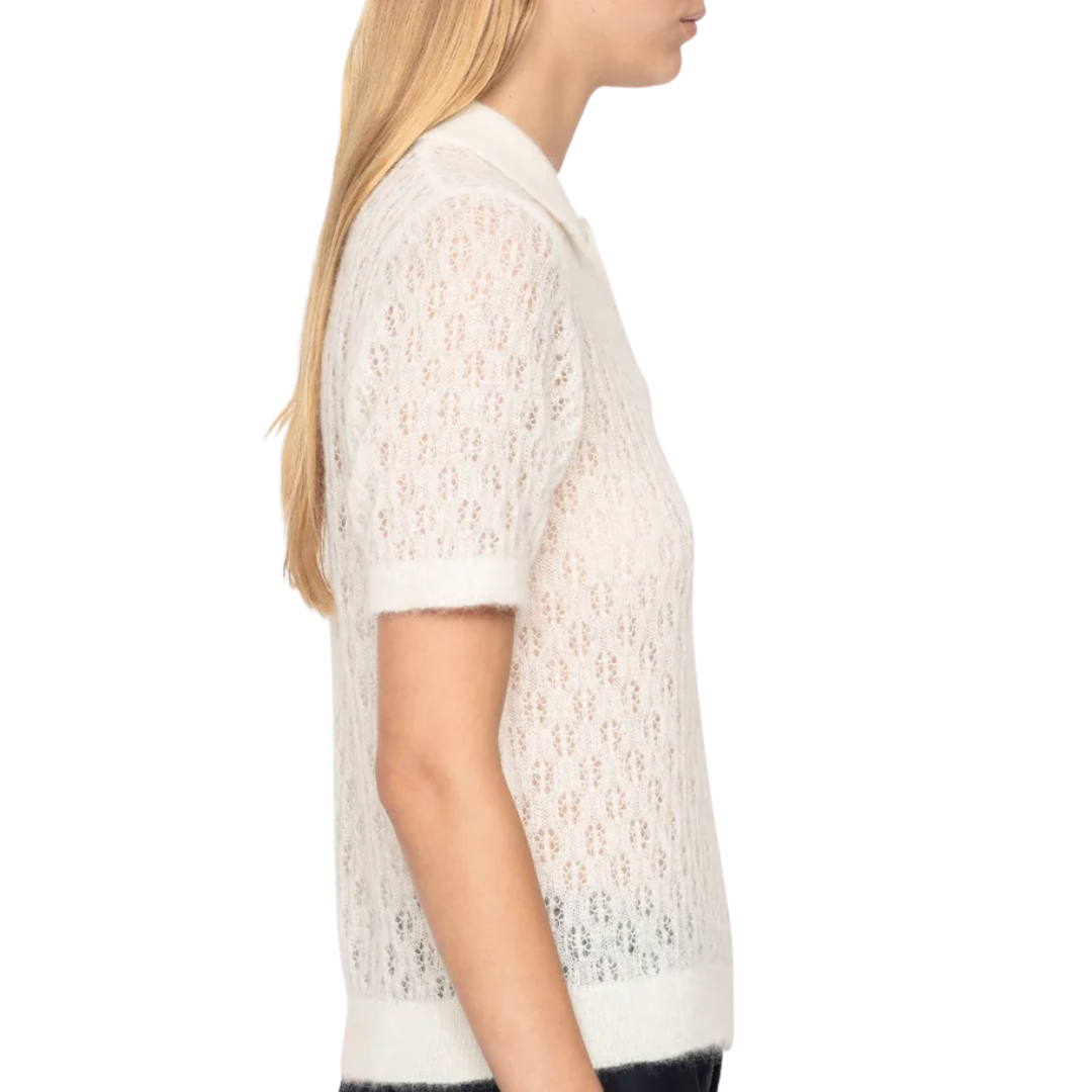 Teagan S/S Sweater in Cream