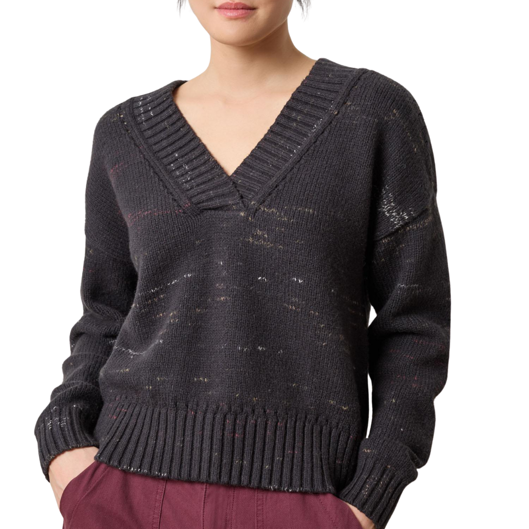 Oversized V-Neck Sweater in Black Combo