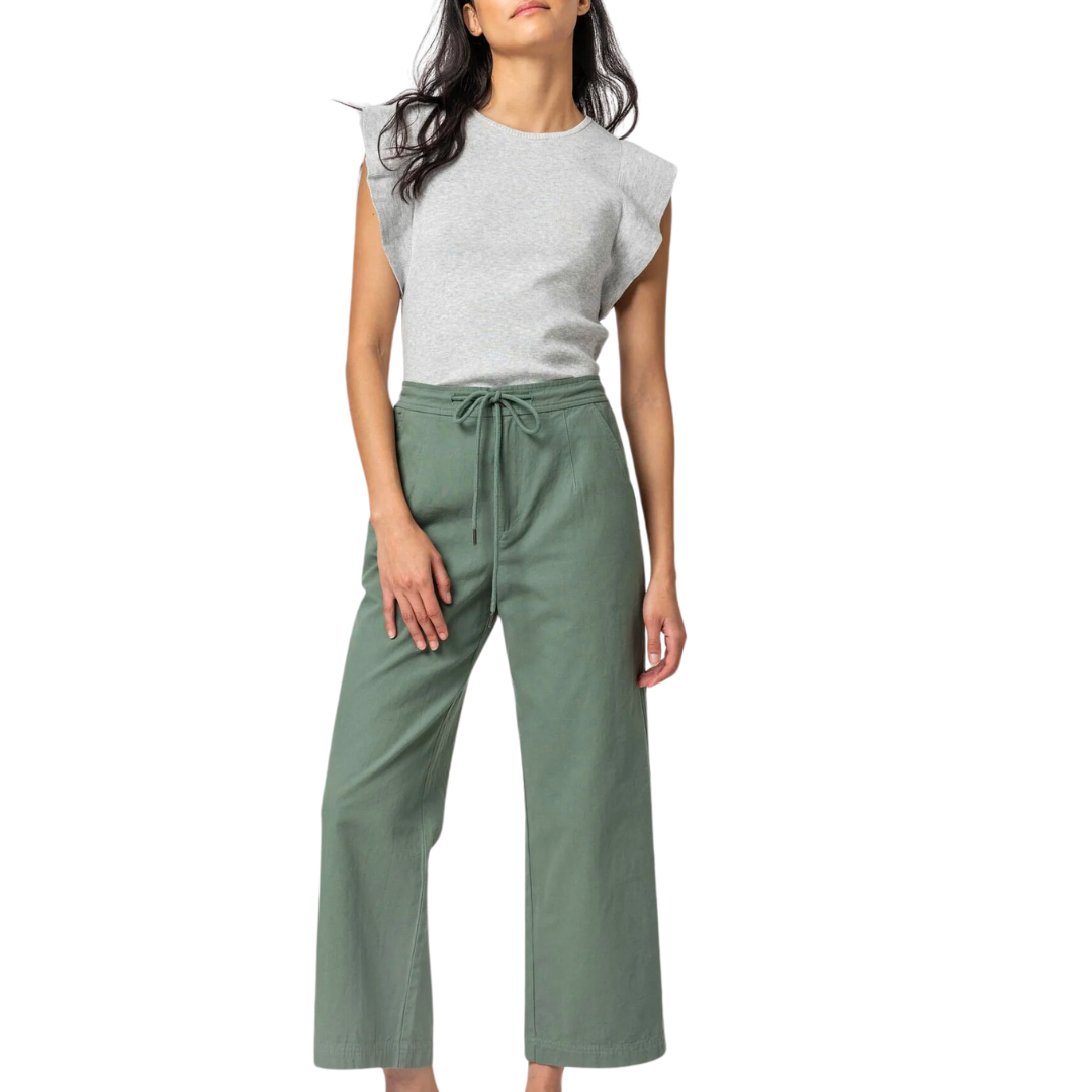 Canvas Drawstring Pant in Seagrass