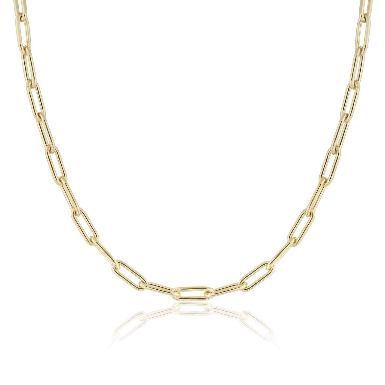 14" Heavy Rectangle Chain in 14K Yellow Gold