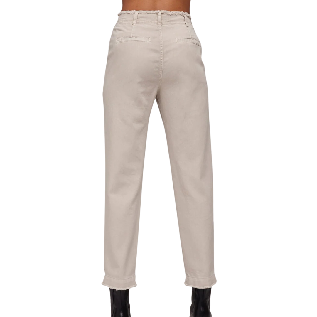 Dakota Frayed Ankle Trouser in Cool Sand