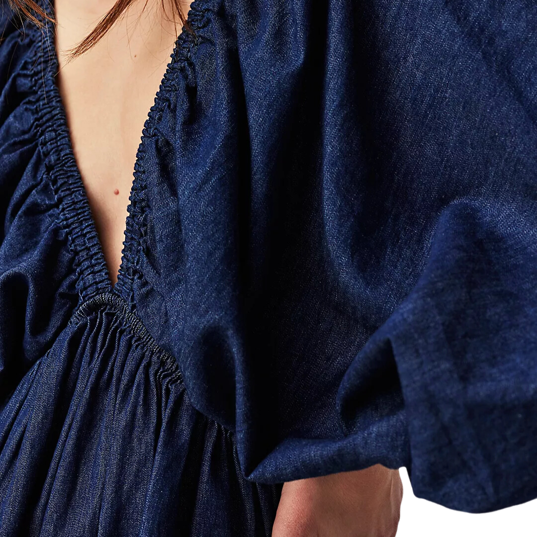 Portia Denim Mini Dress in Indigo Dark Rinse