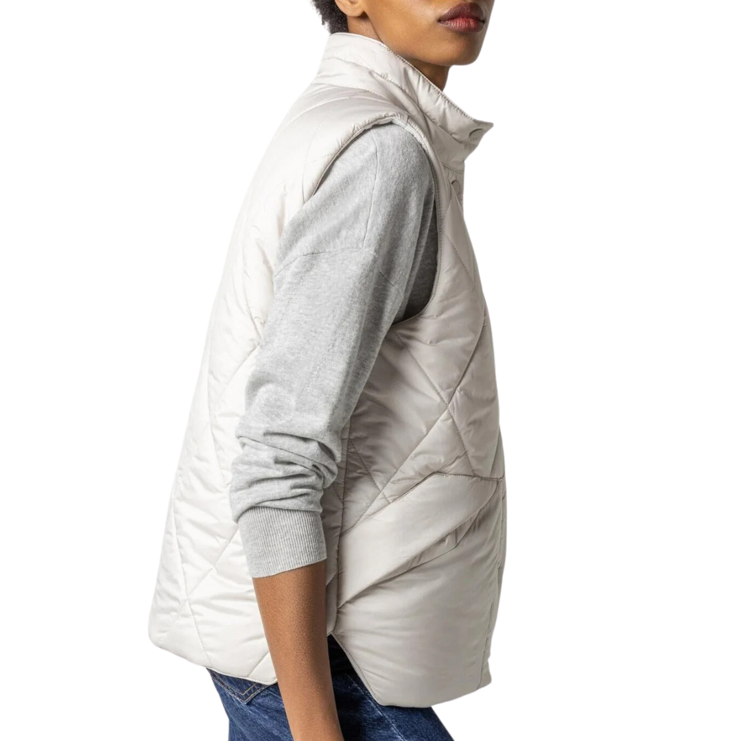 Reversible Snap Front Vest in Opal