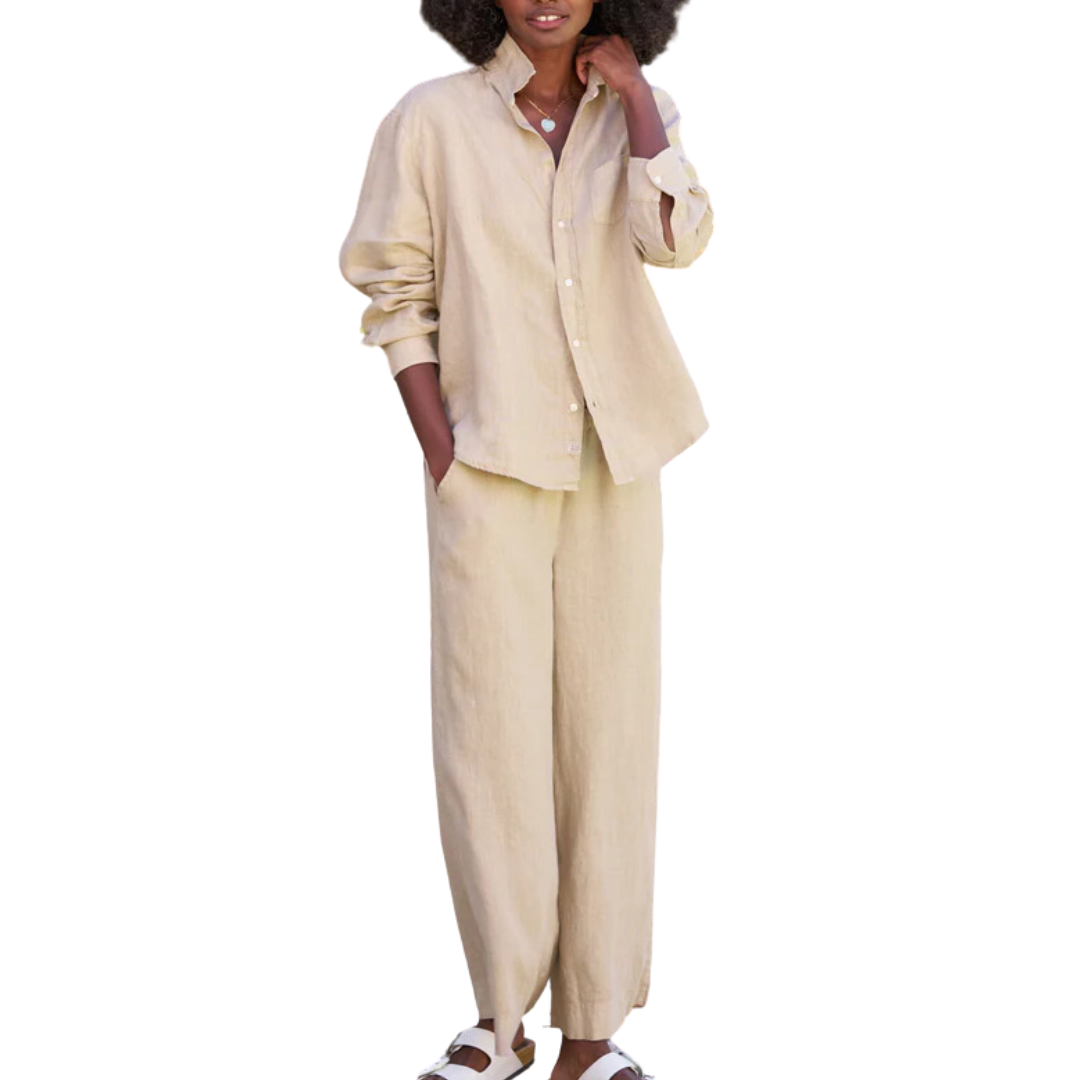 Eileen Relaxed Button-Up Shirt in Biscuit
