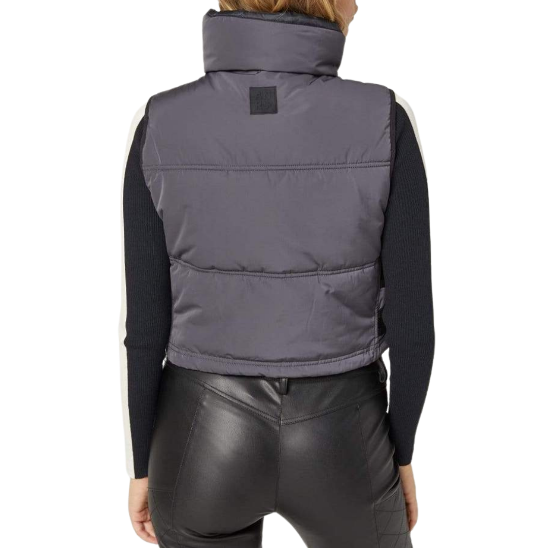 La Vitesse Cropped Vest in Charcoal