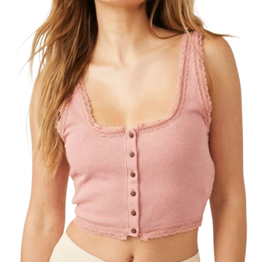 Sugar Dreams Tank in Smoke Rose