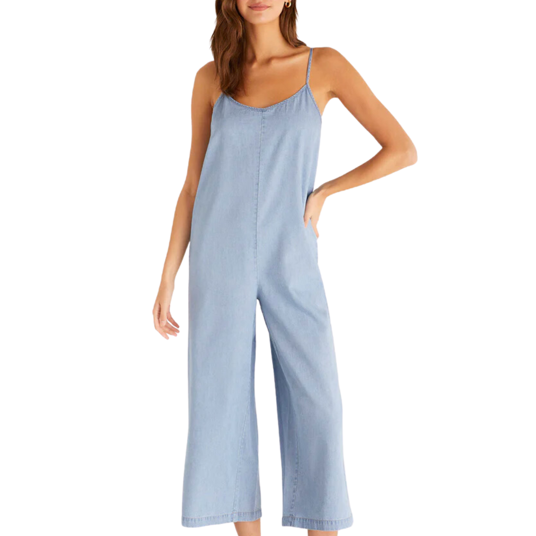 Long Walks Chambray Jumpsuit in Light Chambray
