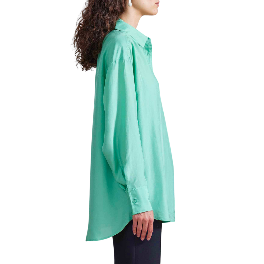 Oversized Button Down in Patina Green
