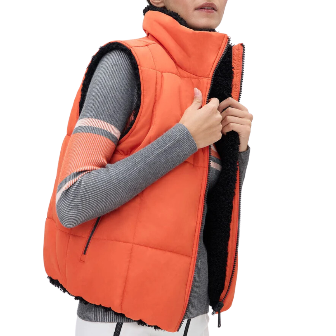Sonja Reversible Short Vest in Tangerine