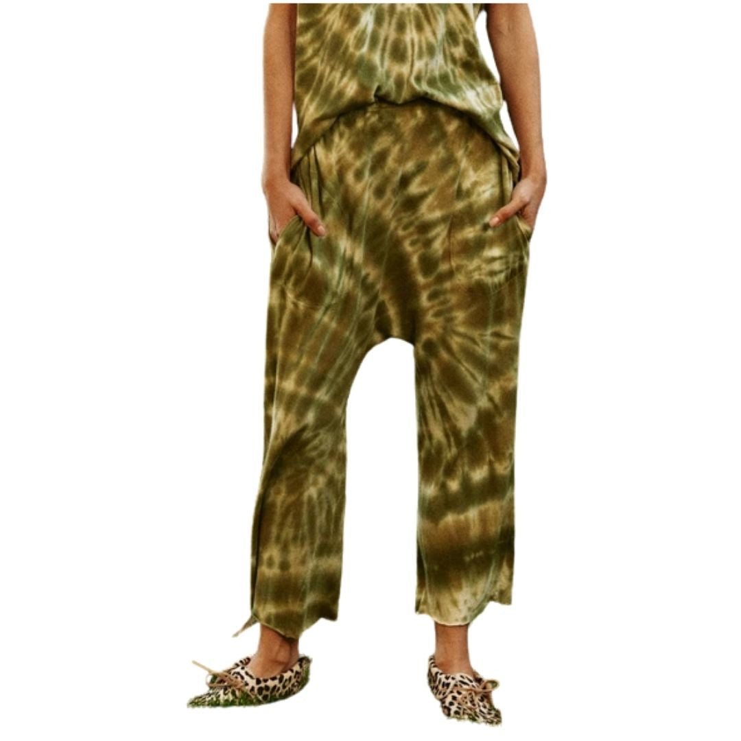 Jersey Tie Dye Sweats in Army
