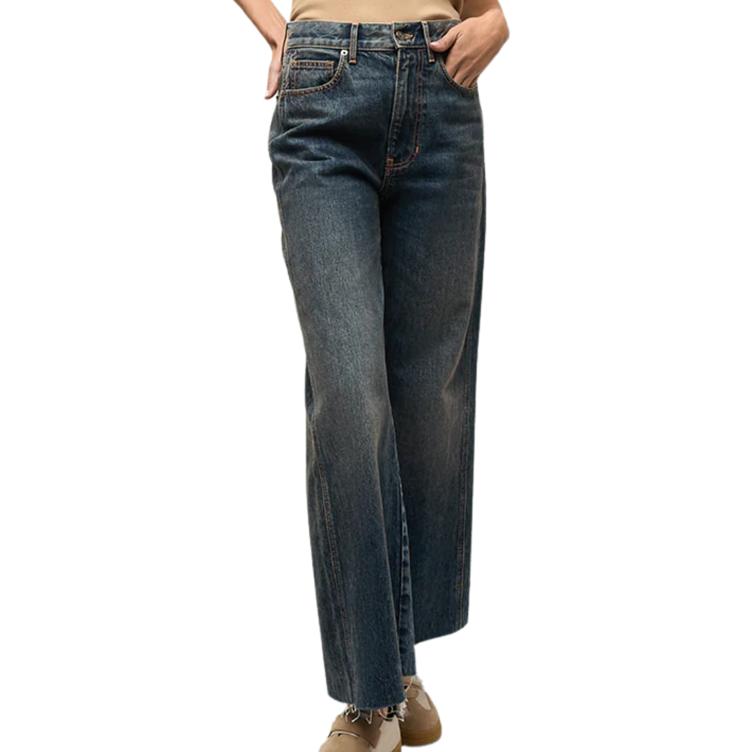 Taylor Cropped Wide-Leg Jean in Equinox Blue