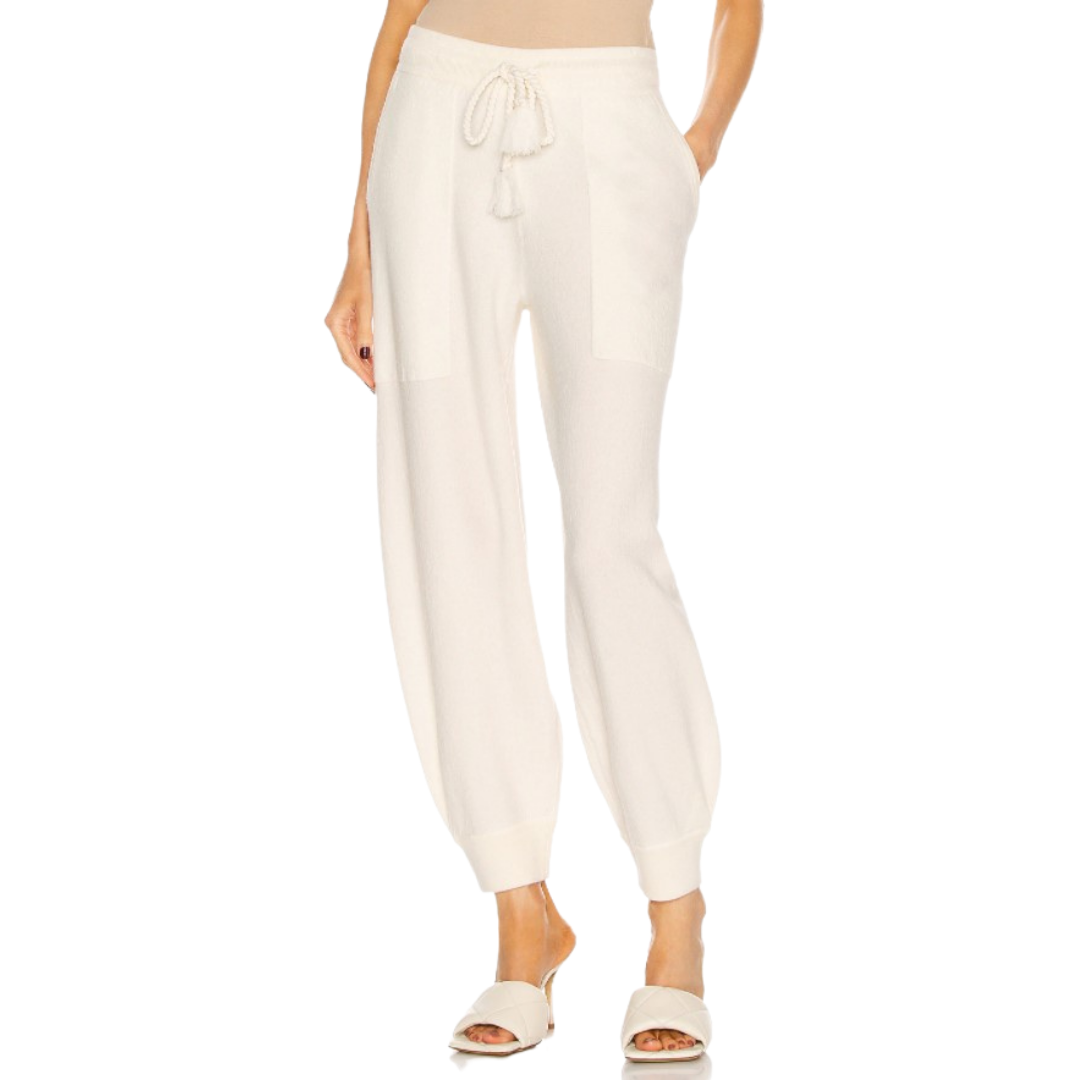 Alfie Boiled Wool Jogger in Ivory
