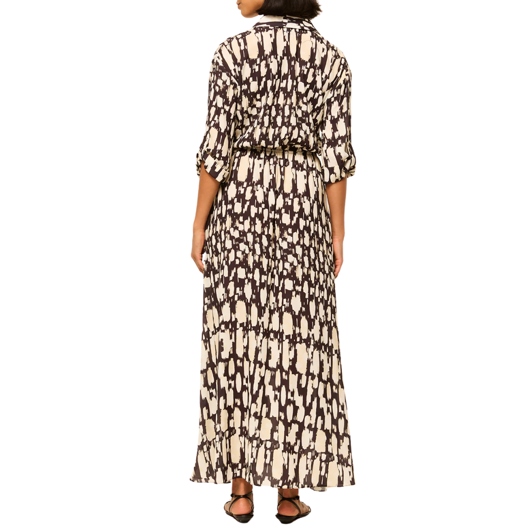 Lourdes Dress in Abstract Geo Crepe