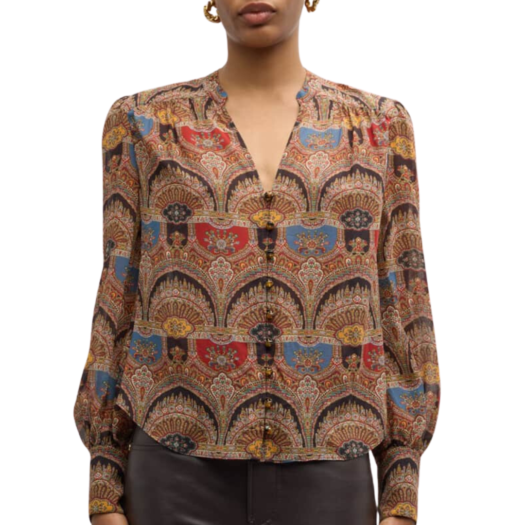 Esmeralda Top in Dark Chocolate Multi