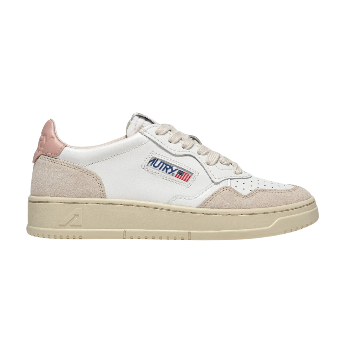 Medalist Low Sneakers in White and Powder